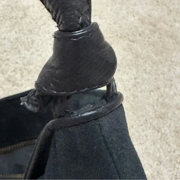 ✨BOGO 1/2 ✨ Rare Vintage Bottega Veneta suede handbag black - Picture 6 of 16